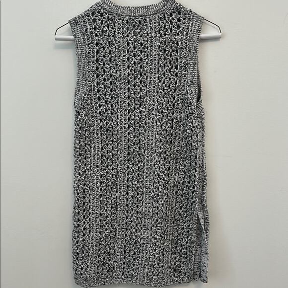 Theory Black and White Knit Sleeveless Tank Sweater Small - Picture 2 of 8